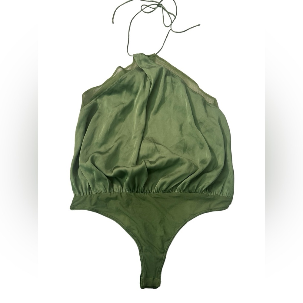 Free People Green Halter Bodysuit